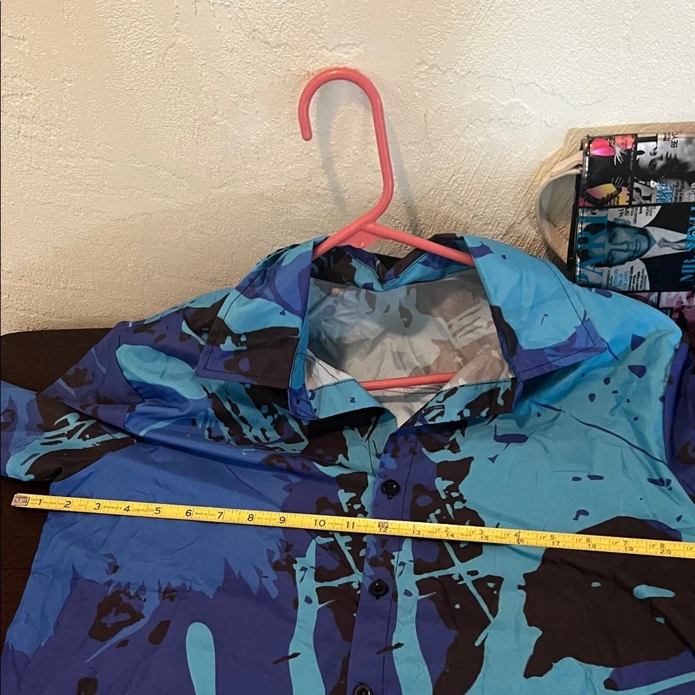 #0718+ Vintage Blue and Black Long Sleeve Shirt. - Picture 5 of 5